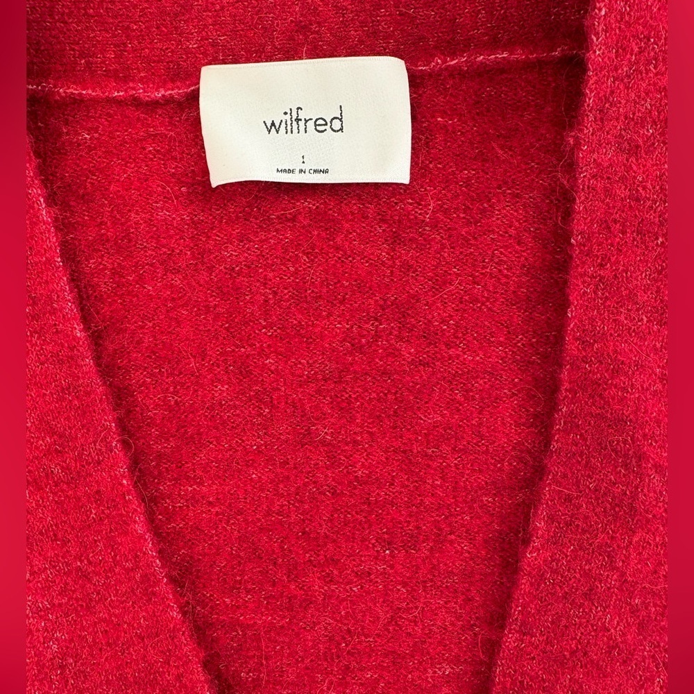 Wilfred Bilbao Alpaca Wool-Blend Oversized Cardigan Crimson Red - Picture 8 of 8